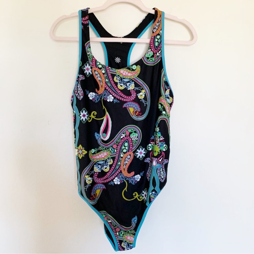Athleta Reversible Paisley One Piece Swimsuit Sz S - Picture 5 of 10